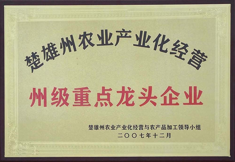 州级重点龙头企业